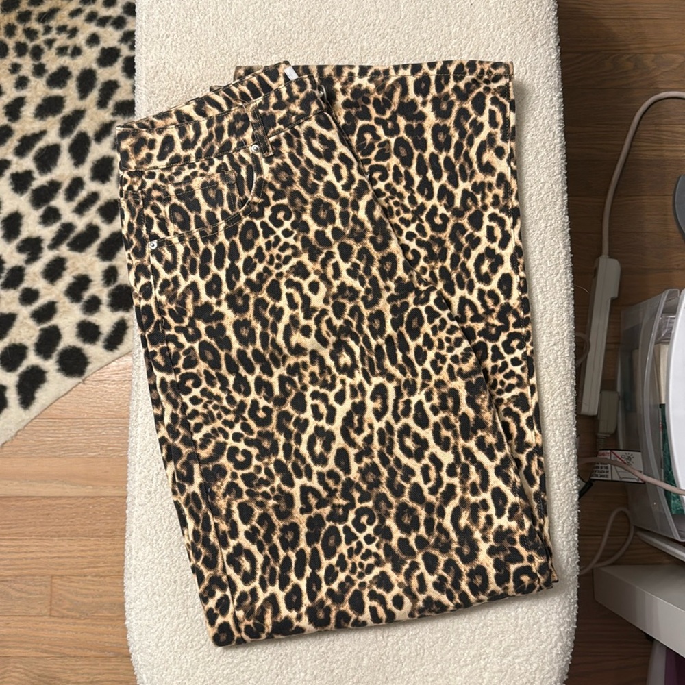 Leopard Print Wide-Leg Pants
